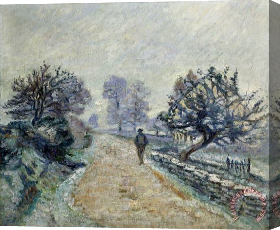 Armand Guillaumin Crozard Road, Little Fog And Frost Stretched Canvas Painting / Canvas Art