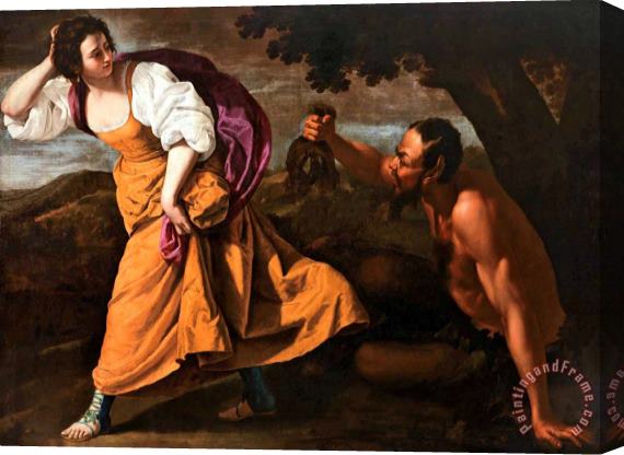 Artemisia Gentileschi Corisca And The Satyr, 1635 Stretched Canvas Painting / Canvas Art