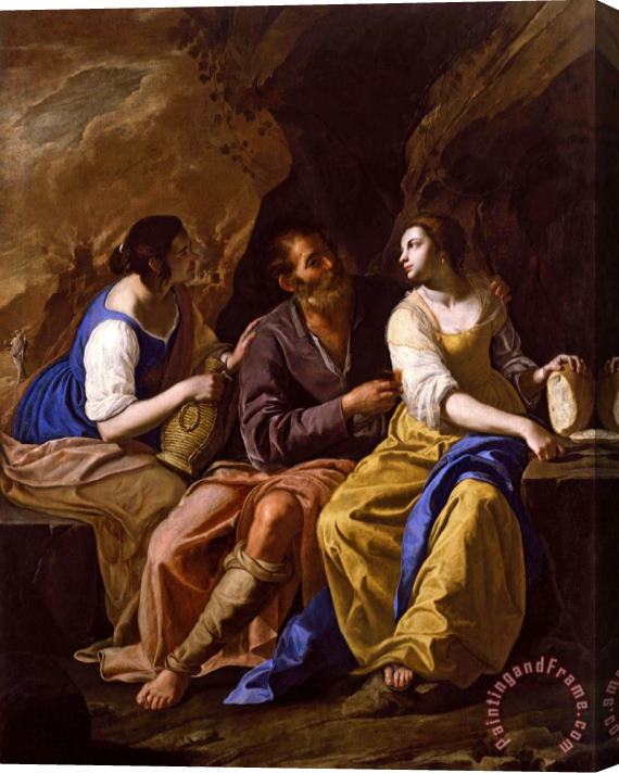 Artemisia Gentileschi Lot And His Daughters Stretched Canvas Painting / Canvas Art