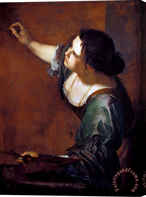 Artemisia Gentileschi Self Portrait As The Allegory of Painting Stretched Canvas Painting / Canvas Art