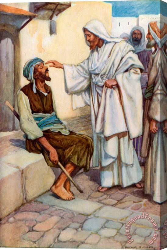 Arthur A Dixon Jesus and the Blind Man Stretched Canvas Painting / Canvas Art