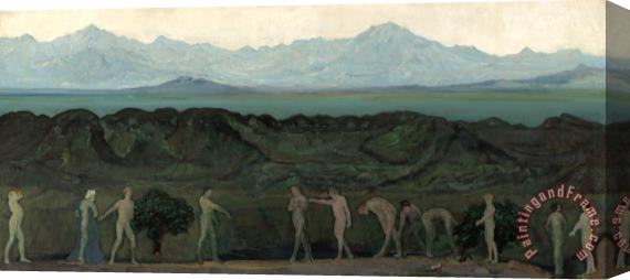 Arthur Bowen Davies Line of Mountains Stretched Canvas Print / Canvas Art