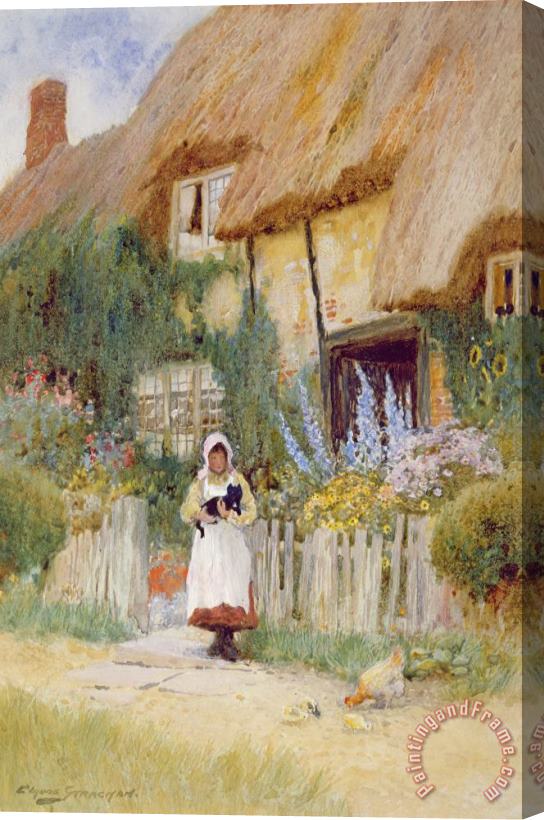 Arthur Claude Strachan By The Cottage Gate Stretched Canvas Print / Canvas Art