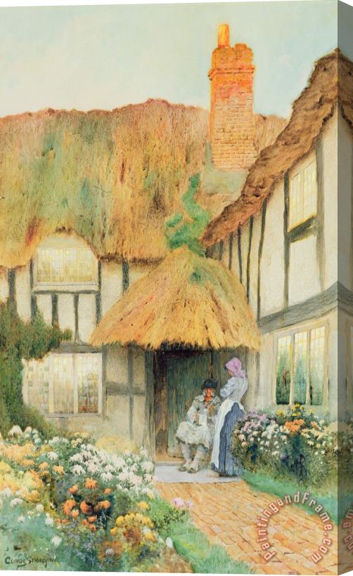 Arthur Claudes Strachan By the Cottage Door Stretched Canvas Painting / Canvas Art