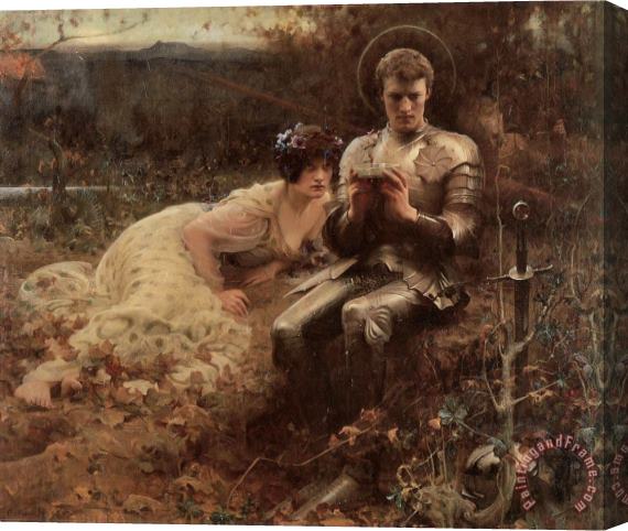 Arthur Hacker The Temptation of Sir Percival Stretched Canvas Print / Canvas Art
