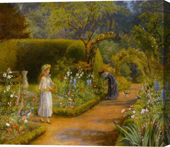 Arthur Hughes Visit to Grandmother Stretched Canvas Painting / Canvas Art