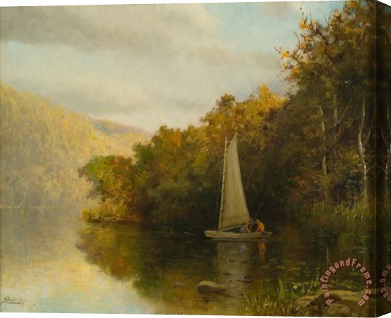 Arthur Quarterly Sailboat on River Stretched Canvas Print / Canvas Art