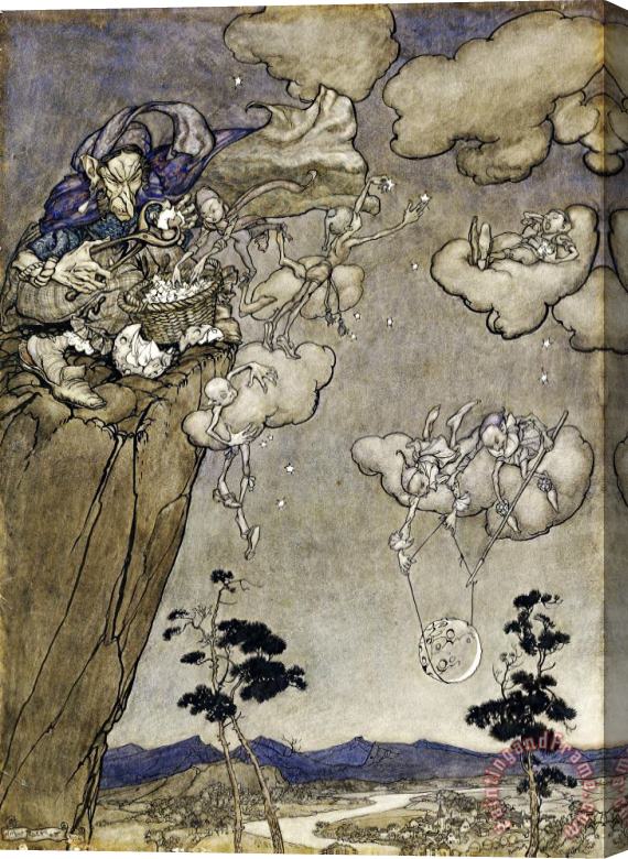 Arthur Rackham An Illustration to Rip Van Winkle: 'they Were Ruled by an Old Squaw Spirit' Stretched Canvas Painting / Canvas Art