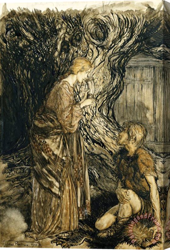 Arthur Rackham An Illustration to The Rheingold And The Valkyrie Stretched Canvas Painting / Canvas Art