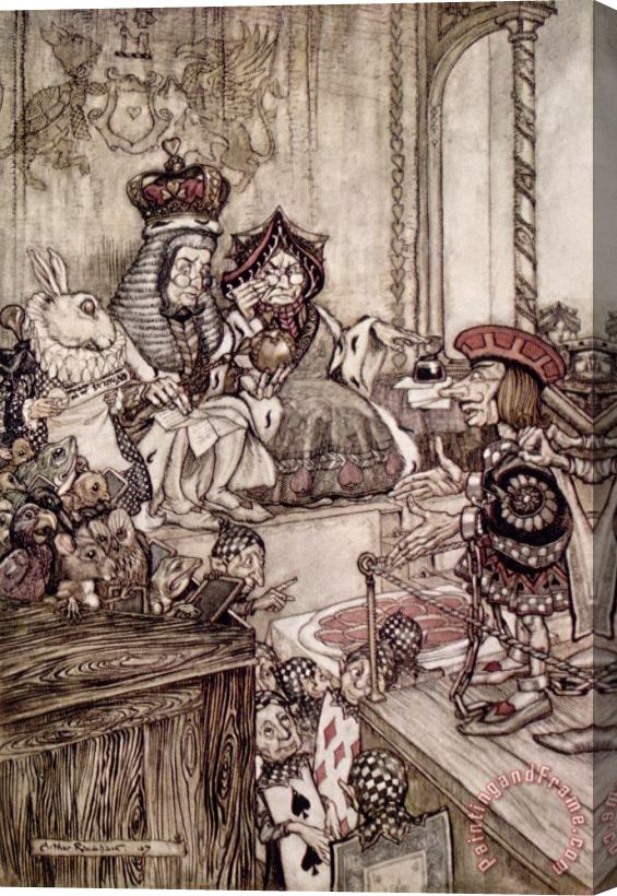 Arthur Rackham Knave Before The King And Queen Of Hearts Illustration To Alice S Adventures In Wonderland Stretched Canvas Painting / Canvas Art