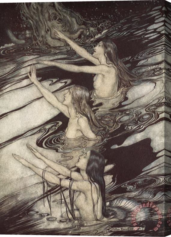 Arthur Rackham Siegfried Siegfried Our Warning Is True Flee Oh Flee From The Curse Stretched Canvas Print / Canvas Art