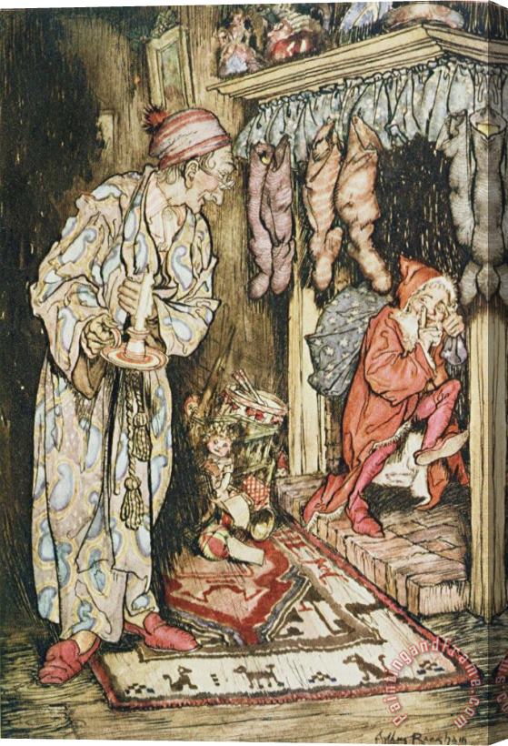 Arthur Rackham The Night Before Christmas Stretched Canvas Print / Canvas Art