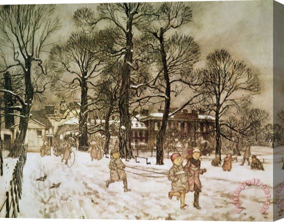 Arthur Rackham Winter in Kensington Gardens Stretched Canvas Painting / Canvas Art