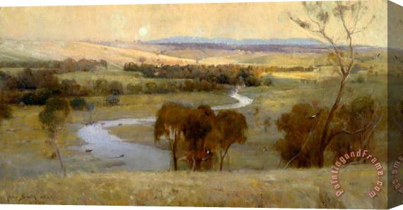 Arthur Streeton Still Glides The Stream, And Shall for Ever Glide Stretched Canvas Painting / Canvas Art
