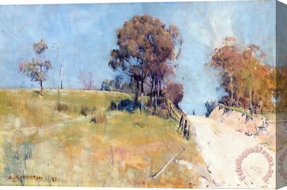 Arthur Streeton Sunlight (cutting on a Hot Road) Stretched Canvas Painting / Canvas Art