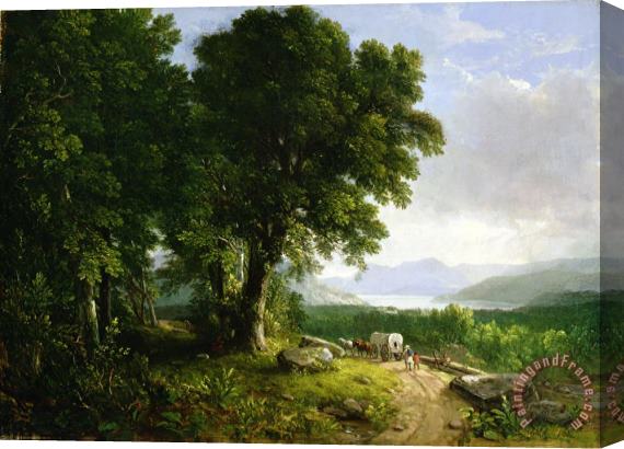 Asher Brown Durand Landscape with Covered Wagon Stretched Canvas Print / Canvas Art