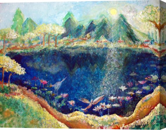 Ashleigh Dyan Moore Lotus Lake Stretched Canvas Print / Canvas Art