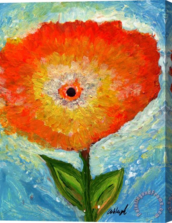 Ashleigh Dyan Moore Orange Flower Pop Stretched Canvas Painting / Canvas Art