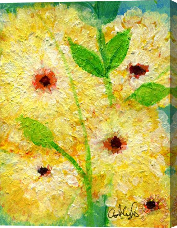 Ashleigh Dyan Moore Yellow Flowers Laugh in Joy Stretched Canvas Painting / Canvas Art