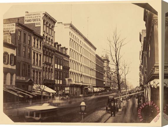 Attributed to Silas A. Holmes Broadway Looking North From Between Grand And Broome Streets Stretched Canvas Painting / Canvas Art
