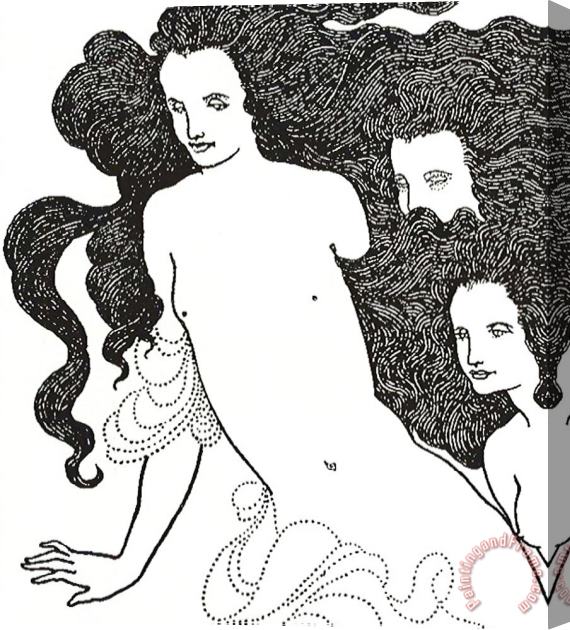Aubrey Beardsley The Comedy Of The Rhinegold Stretched Canvas Painting / Canvas Art