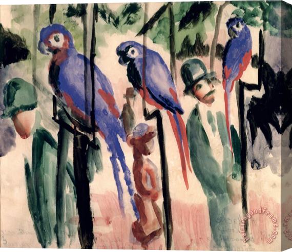 August Macke Blue Parrots Stretched Canvas Print / Canvas Art