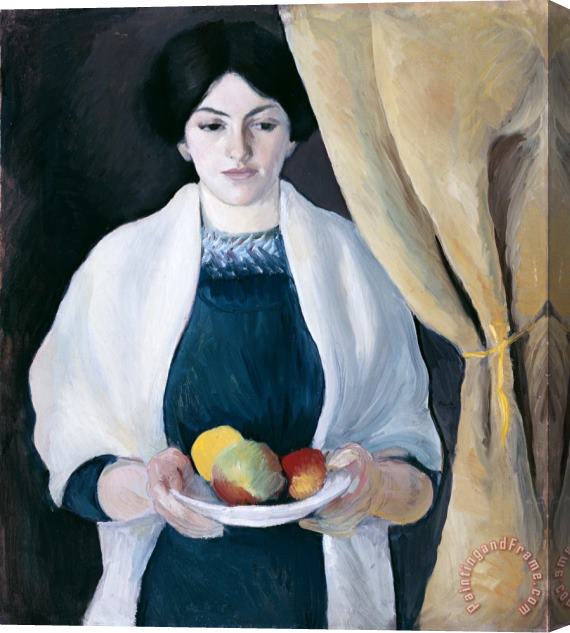 August Macke Portrait with Apples Stretched Canvas Painting / Canvas Art