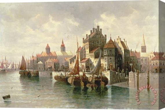 August Siegen Kieler Canal Stretched Canvas Painting / Canvas Art