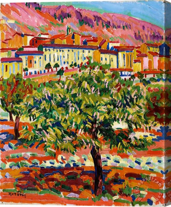 Auguste Herbin Corte, Corse Stretched Canvas Painting / Canvas Art