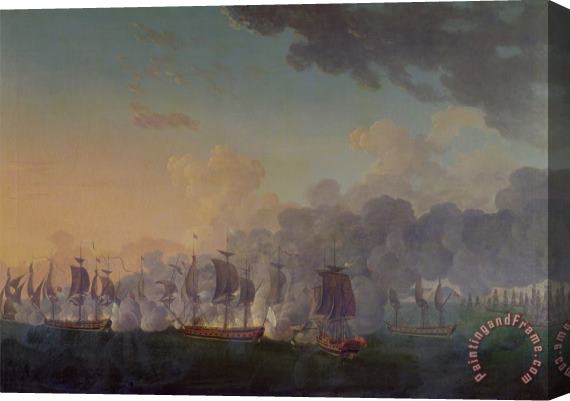 Auguste Rossel De Cercy The Battle of Louisbourg on the 21st July 1781 Stretched Canvas Painting / Canvas Art