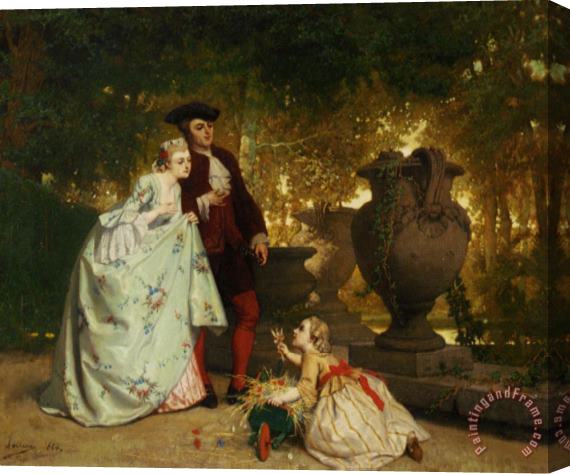 Auguste Serrure The Little Flower Seller Stretched Canvas Painting / Canvas Art