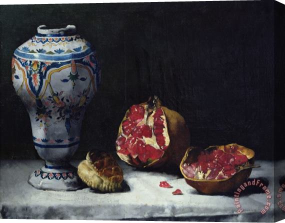 Auguste Theodule Ribot Still Life with a Pomegranate Stretched Canvas Painting / Canvas Art