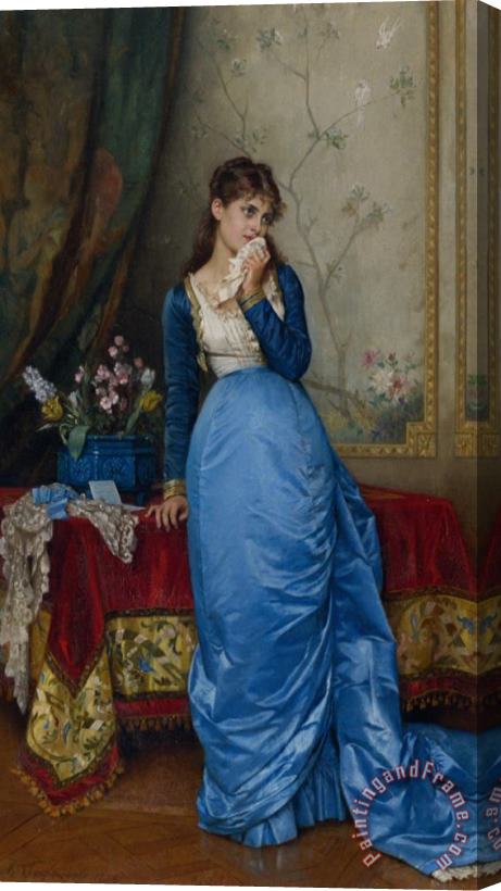 Auguste Toulmouche The Letter Stretched Canvas Painting / Canvas Art