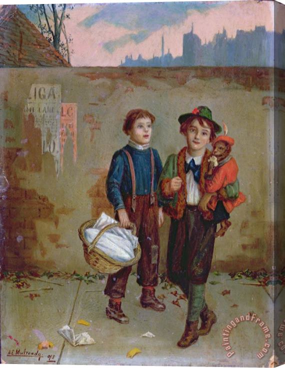 Augustus Edward Mulready Beggars and a Monkey Stretched Canvas Print / Canvas Art