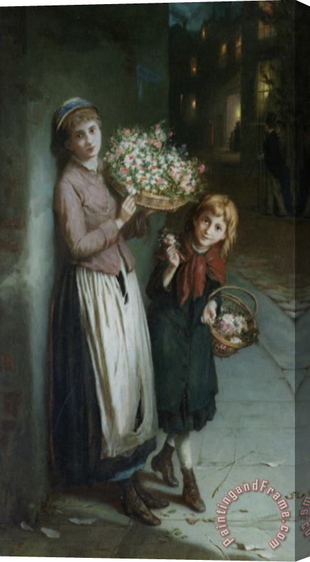 Augustus Edwin Mulready Flower Girls Stretched Canvas Print / Canvas Art
