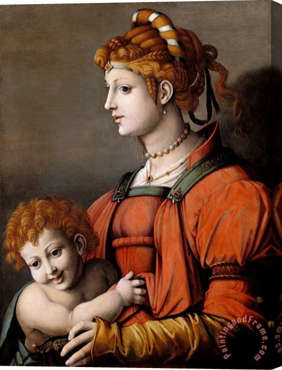 Bacchiacca Portrait of a Woman And Child Stretched Canvas Painting / Canvas Art