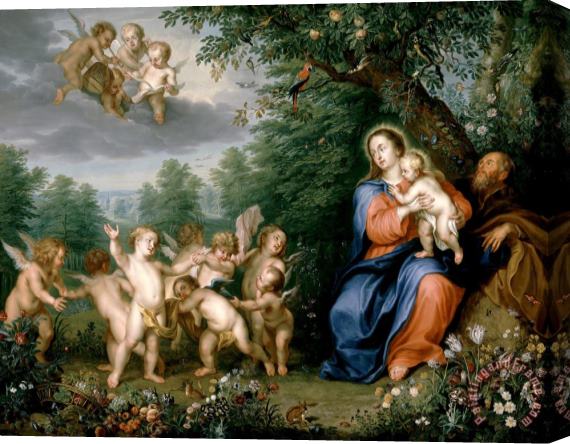 Balthasar Beschey The Holy Family with The Infant Saint John The Baptist Stretched Canvas Print / Canvas Art