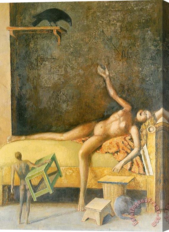 Balthasar Klossowski De Rola Balthus Great Composition with Corbel Stretched Canvas Painting / Canvas Art