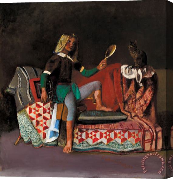 Balthasar Klossowski De Rola Balthus Le Chat Au Miroir III Stretched Canvas Painting / Canvas Art