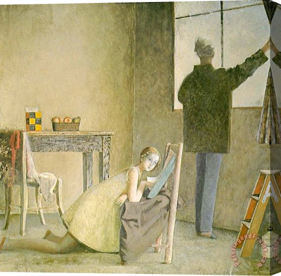 Balthasar Klossowski De Rola Balthus Painter And His Model 1981 Stretched Canvas Painting / Canvas Art