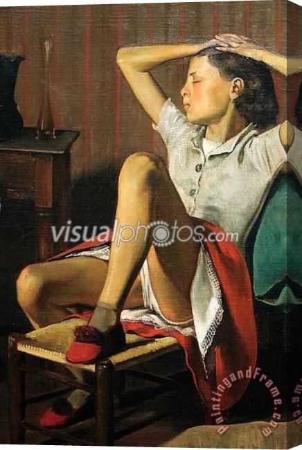 Balthasar Klossowski De Rola Balthus Therese Dreaming 1938 Stretched Canvas Painting / Canvas Art