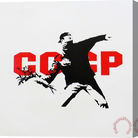 Banksy Cccp Love Is in The Air, 2003 Stretched Canvas Painting / Canvas Art