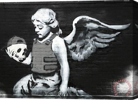 Banksy Cherub And Skull Stretched Canvas Painting / Canvas Art