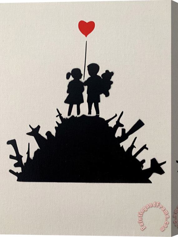 Banksy Dismaland Kids with Weapons with Coa, 2015 Stretched Canvas Painting / Canvas Art