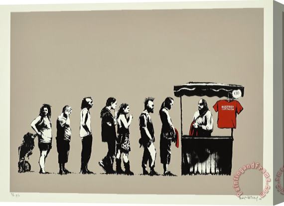 Banksy Festival Capitalism, 2006 Stretched Canvas Print / Canvas Art