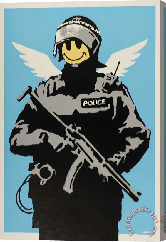 Banksy Flying Copper, 2003 Stretched Canvas Painting / Canvas Art