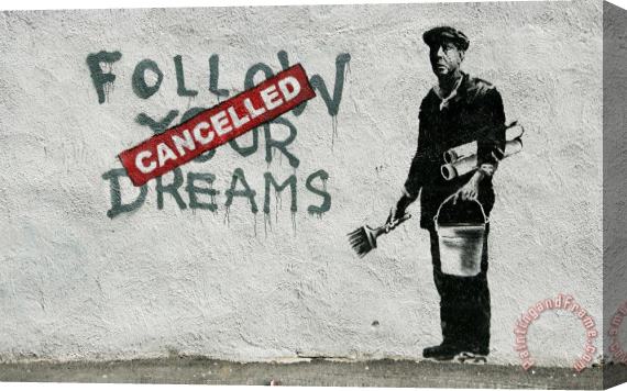 Banksy Follow Your Dreams 2 Stretched Canvas Painting / Canvas Art