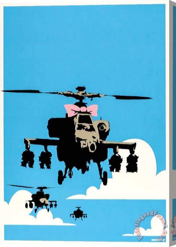 Banksy Happy Choppers, 2003 Stretched Canvas Print / Canvas Art