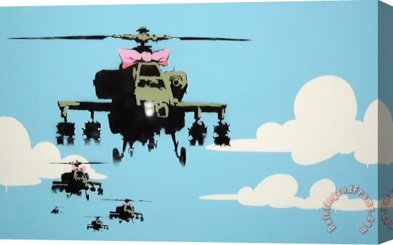 Banksy Helicopter Stretched Canvas Painting / Canvas Art