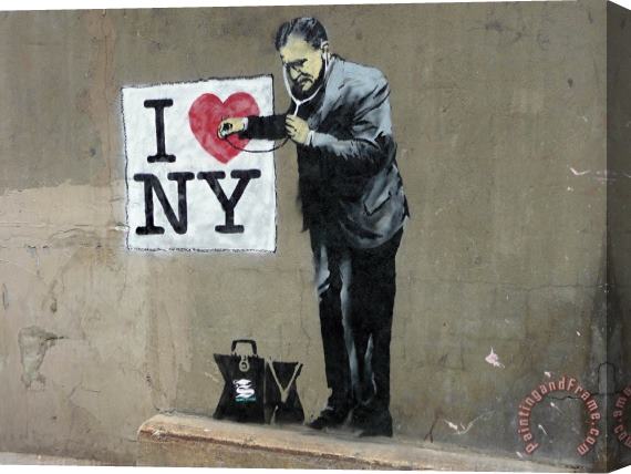 Banksy I Love New York Stretched Canvas Painting / Canvas Art